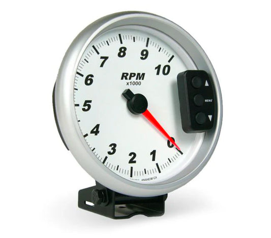 ENGINE WORKS 7901W WHITE 5" MEMORY RECALL TACHOMETER