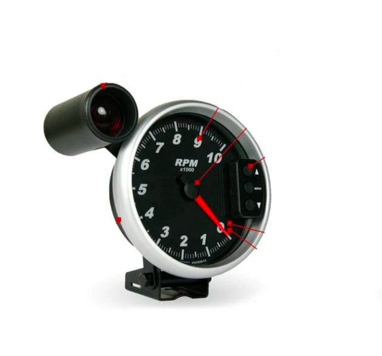 ENGINE WORKS 7901BSL BLACK 5" MEMORY RECALL TACHOMETER WITH SHIFTLITE